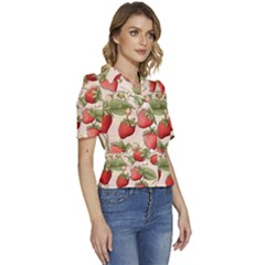 Puffed Short Sleeve Button Up Jacket 