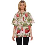 Strawberry Fruit Women s Batwing Button Up Shirt