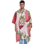 Strawberry Fruit Men s Hooded Rain Ponchos