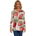 Strawberry Fruit Long Sleeve Drawstring Hooded Top