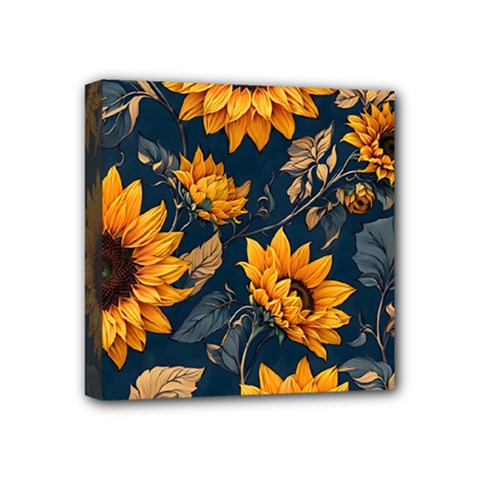 Flower Pattern Spring Mini Canvas 4  x 4  (Stretched) from ArtsNow.com