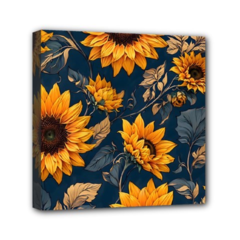 Flower Pattern Spring Mini Canvas 6  x 6  (Stretched) from ArtsNow.com