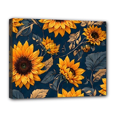 Flower Pattern Spring Canvas 14  x 11  (Stretched) from ArtsNow.com