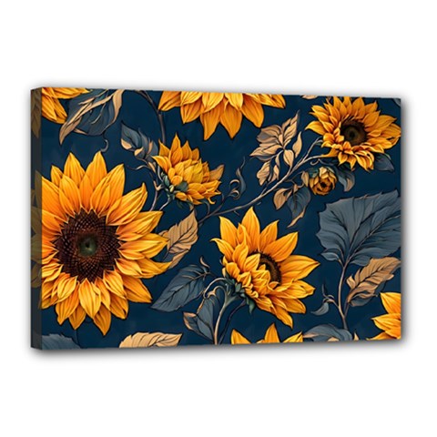 Flower Pattern Spring Canvas 18  x 12  (Stretched) from ArtsNow.com