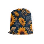 Flower Pattern Spring Drawstring Pouch (Large)