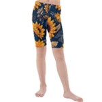 Flower Pattern Spring Kids  Mid Length Swim Shorts