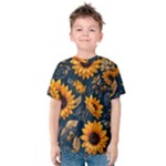 Flower Pattern Spring Kids  Cotton T-Shirt