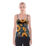 Flower Pattern Spring Spaghetti Strap Top