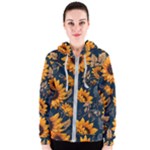 Flower Pattern Spring Women s Zipper Hoodie