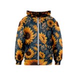Flower Pattern Spring Kids  Zipper Hoodie