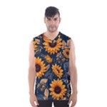 Flower Pattern Spring Men s Basketball Tank Top