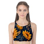 Flower Pattern Spring Tank Bikini Top