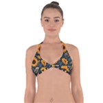 Flower Pattern Spring Halter Neck Bikini Top