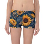 Flower Pattern Spring Reversible Boyleg Bikini Bottoms