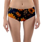 Flower Pattern Spring Reversible Mid-Waist Bikini Bottoms