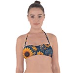 Flower Pattern Spring Tie Back Bikini Top