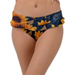 Flower Pattern Spring Frill Bikini Bottoms