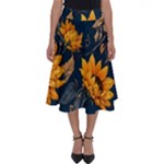 Flower Pattern Spring Perfect Length Midi Skirt