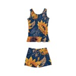 Flower Pattern Spring Kids  Boyleg Swimsuit