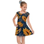 Flower Pattern Spring Kids  Cap Sleeve Dress