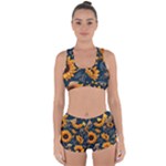 Flower Pattern Spring Racerback Boyleg Bikini Set