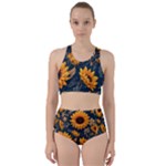 Flower Pattern Spring Racer Back Bikini Set