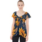 Flower Pattern Spring Lace Front Dolly Top