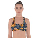 Flower Pattern Spring Cross Back Sports Bra