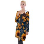 Flower Pattern Spring Hooded Pocket Cardigan