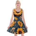Flower Pattern Spring Reversible Velvet Sleeveless Dress