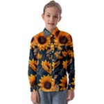 Flower Pattern Spring Kids  Long Sleeve Shirt