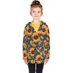 Flower Pattern Spring Kids  Double Breasted Button Coat