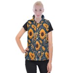 Flower Pattern Spring Women s Button Up Vest