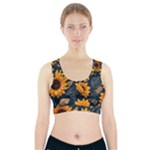 Flower Pattern Spring Sports Bra With Pocket