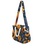 Flower Pattern Spring Rope Handles Shoulder Strap Bag
