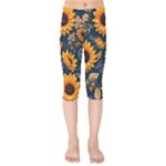 Flower Pattern Spring Kids  Capri Leggings 