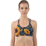 Flower Pattern Spring Back Web Sports Bra