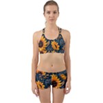 Flower Pattern Spring Back Web Gym Set