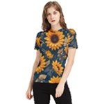 Flower Pattern Spring Women s Short Sleeve Rash Guard