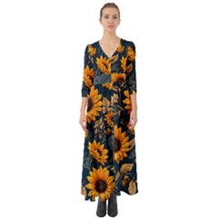 Button Up Boho Maxi Dress 