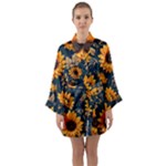 Flower Pattern Spring Long Sleeve Satin Kimono