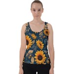 Flower Pattern Spring Velvet Tank Top