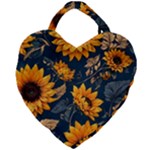 Flower Pattern Spring Giant Heart Shaped Tote