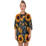 Flower Pattern Spring Half Sleeve Chiffon Kimono