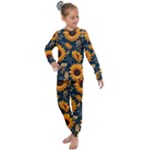 Flower Pattern Spring Kids  Long Sleeve Set 
