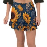 Flower Pattern Spring Fishtail Mini Chiffon Skirt
