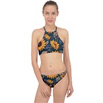 Flower Pattern Spring Halter Bikini Set