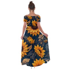 Off Shoulder Open Front Chiffon Dress 