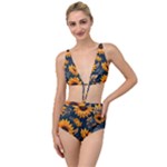 Flower Pattern Spring Tied Up Two Piece Swimsuit