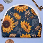 Flower Pattern Spring Horseshoe Style Canvas Pouch